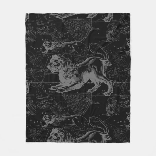Couverture Polaire Leo Constellation Hevelius 1690 sur Black (Devant)