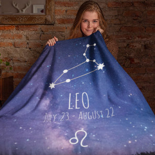 Couverture Polaire Leo Constellation Zodiaque personnalisée