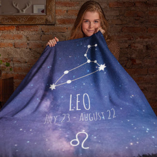 Couverture Polaire Leo | Constellation Zodiaque personnalisée