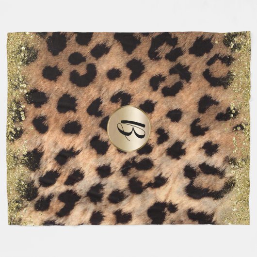 Couverture Polaire Leopard Cheetah Imprimer Parties scintillant or Gl (Devant (Horizontal))