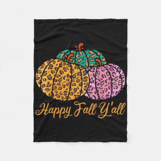 Couverture Polaire Leopard Citrouille Happy Automne Yall Automne Citr (Devant)