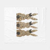 Couverture Polaire Leopard Cute Bunny Bow Funny Christian Easter Day  (Devant (Horizontal))