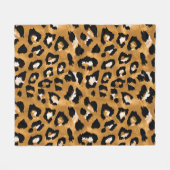 Couverture Polaire léopard de peau d'animal : motif d'aquarelle. (Devant (Horizontal))