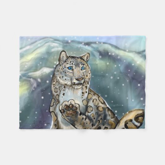 Couverture Polaire Léopard des neiges (Devant (Horizontal))
