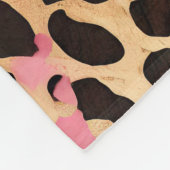 Couverture Polaire Léopard doré rose (Coin)