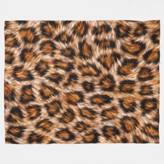 Couverture Polaire Leopard Jaguar Chat fourrure Brown Motif-24609 (Devant (Horizontal))
