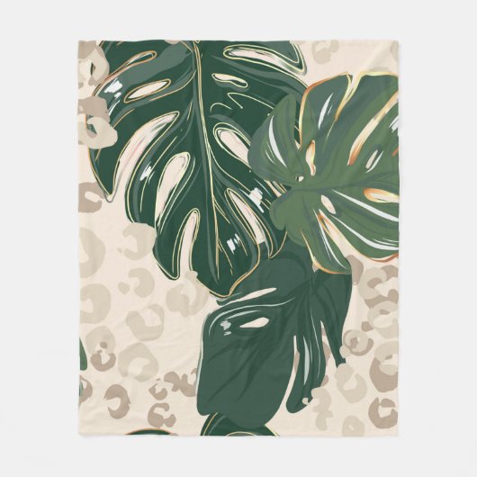 Couverture Polaire Leopard motif, poster de animal design transparent (Devant)