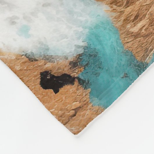 Couverture Polaire Léopard Noir Turquoise (Coin)