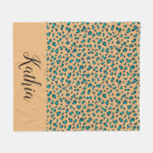 Couverture Polaire Leopard Poster de animal Turquoise Tan Personnalis (Devant (Horizontal))
