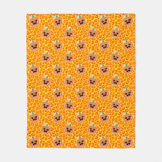 Couverture Polaire Leopard print Halloween pattern (Devant)
