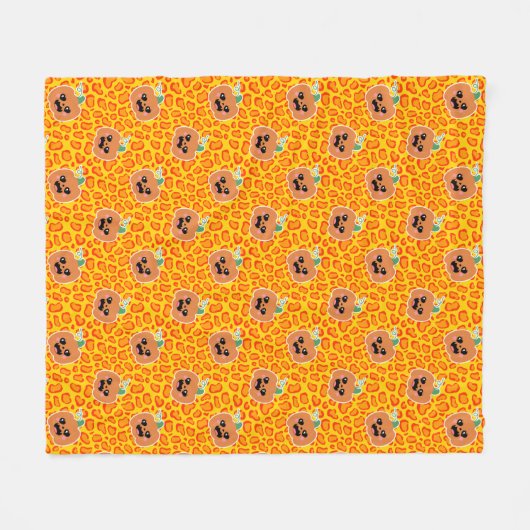Couverture Polaire Leopard print Halloween pattern (Devant (Horizontal))