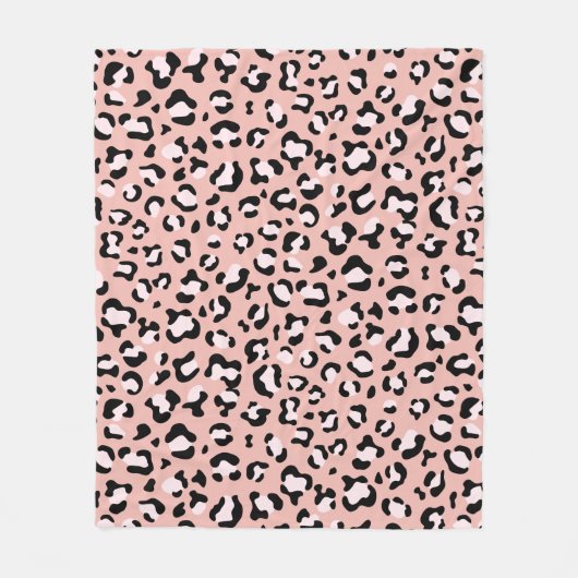 Couverture Polaire Léopard Print, Léopard Spots, Rose Léopard (Devant)