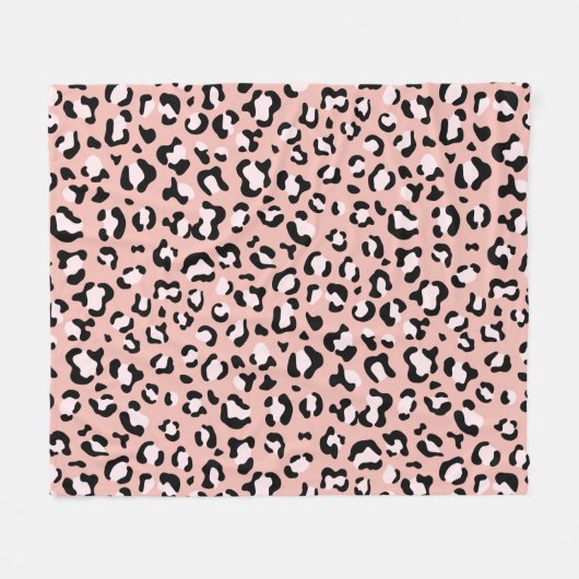 Couverture Polaire Léopard Print, Léopard Spots, Rose Léopard (Devant (Horizontal))