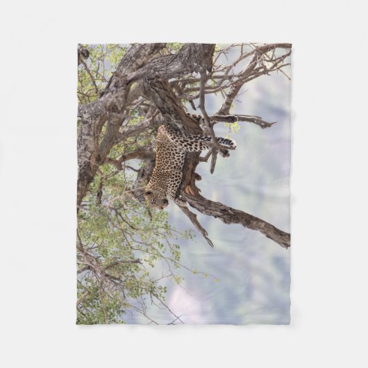 Couverture Polaire Leopard sur un arbre (Devant)