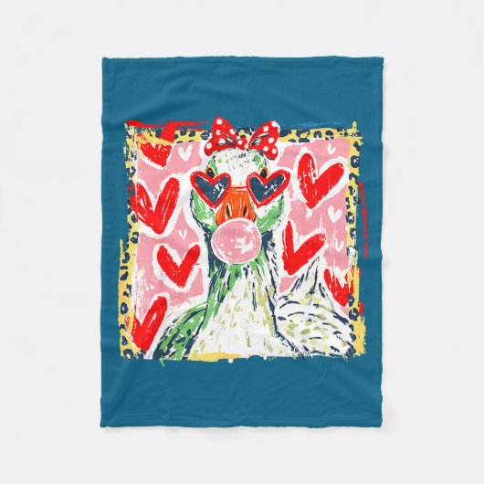 Couverture Polaire Leopard Valentine's Day Goose Funny Cute Goose Hun (Devant)