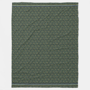 Couverture Polaire Léopard vert avec fleur de Lis