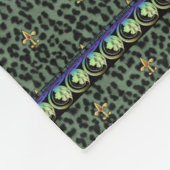 Couverture Polaire Léopard vert avec fleur de Lis (Coin)
