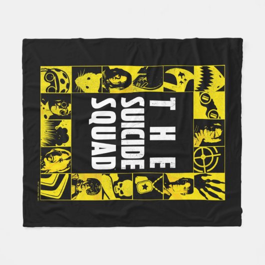 Couverture Polaire L'équipe du suicide | Blocs d'icônes jaune et noir (Devant (Horizontal))