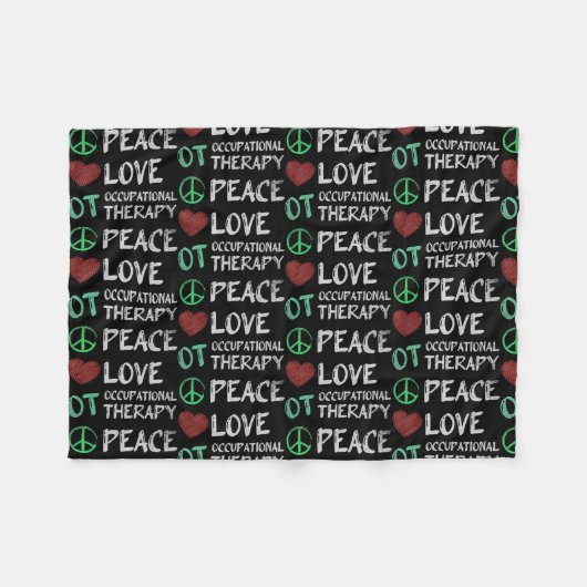 Couverture Polaire L'ergothérapeute OTA Peace Love (Devant (Horizontal))