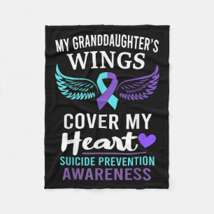Couverture Polaire Les ailes de ma petite-fille recouvrent un ruban d