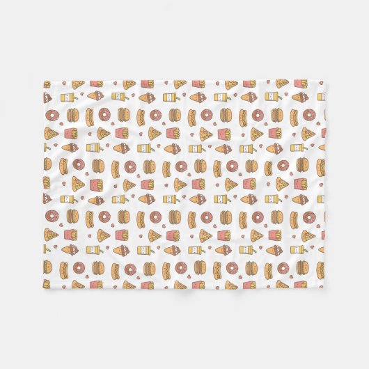 Couverture Polaire Les aliments de préparation rapide de Kawaii (Devant (Horizontal))