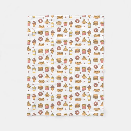 Couverture Polaire Les aliments de préparation rapide de Kawaii (Devant)