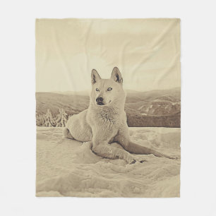 Couverture Polaire Les Amateurs Cool De White Husky Et De Cadeaux De