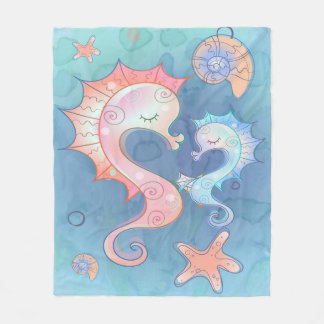 Couverture Polaire Les amateurs de cheval de mer | Seahorse Mom And B