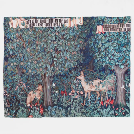 Couverture Polaire Les animaux dans la forêt, William Morris (Devant (Horizontal))
