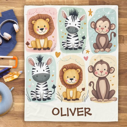 Couverture Polaire Les animaux de Safari lunaires