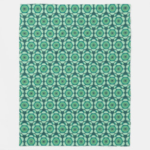 Couverture Polaire les années 70 floral vibe - vert et bleu