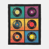 Couverture Polaire les années 70 Motif de disques vinyle Retro (Devant)