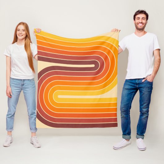 Couverture Polaire les années 70 style Vintage rétro (En situation)