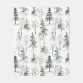 Couverture Polaire Les arbres d'hiver neige motif de Noël (Devant)