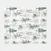 Couverture Polaire Les arbres d'hiver neige motif de Noël (Devant (Horizontal))