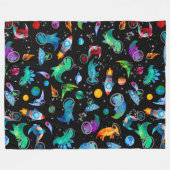 Couverture Polaire Les astronautes de Dinosaure Aquarelle Les enfants (Devant (Horizontal))