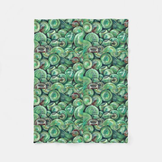 Couverture Polaire Les balles de Noël vertes (Devant)