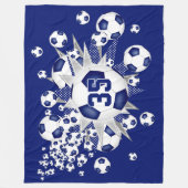 Couverture Polaire Les ballons de football de filles étoiles athlétiq (Devant)