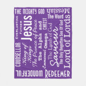 Couverture Polaire Les Beaux Noms de Jésus violet (Devant)