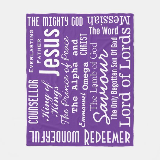 Couverture Polaire Les Beaux Noms de Jésus violet (Devant)