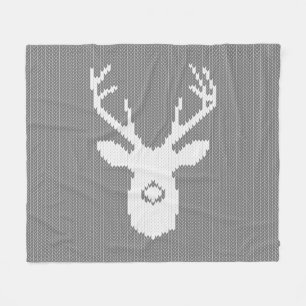 Couverture Polaire Les cerfs communs silhouettent dans le tricot laid