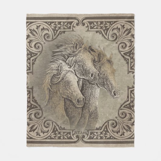 Couverture Polaire Les chevaux (Devant)