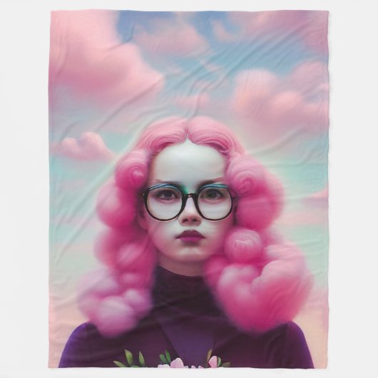 Couverture Polaire Les cheveux roses (Devant)