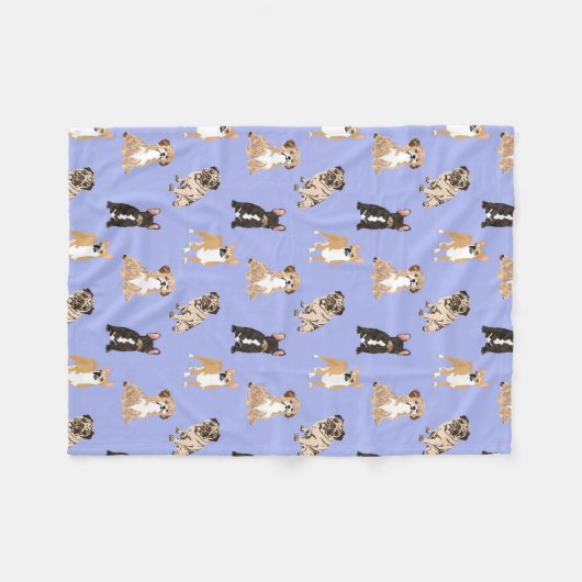 Couverture Polaire Les chiens dirigent le motif sans couture (Devant (Horizontal))