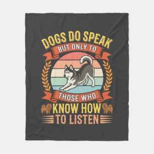Couverture Polaire Les chiens parlent Citation vintage d'amateur de c