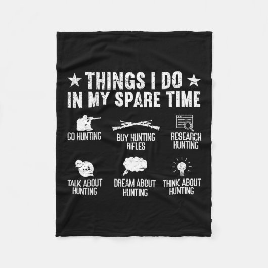 Couverture Polaire Les Choses Que Je Fais Dans Mon Temps Libre Chasse (Devant)