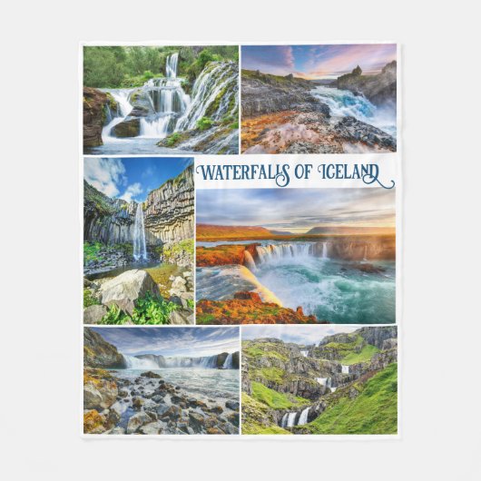 Couverture Polaire Les chutes d'Islande (Devant)