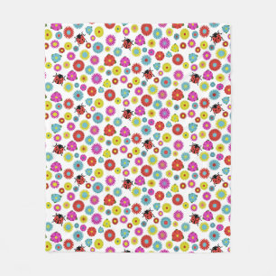 Couverture Polaire Les coccinelles dans le jardin parmi les fleurs