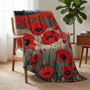 Couverture Polaire Les Coquelicots