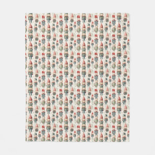 Couverture Polaire Les couleurs pastel vintage noisettes de Noël